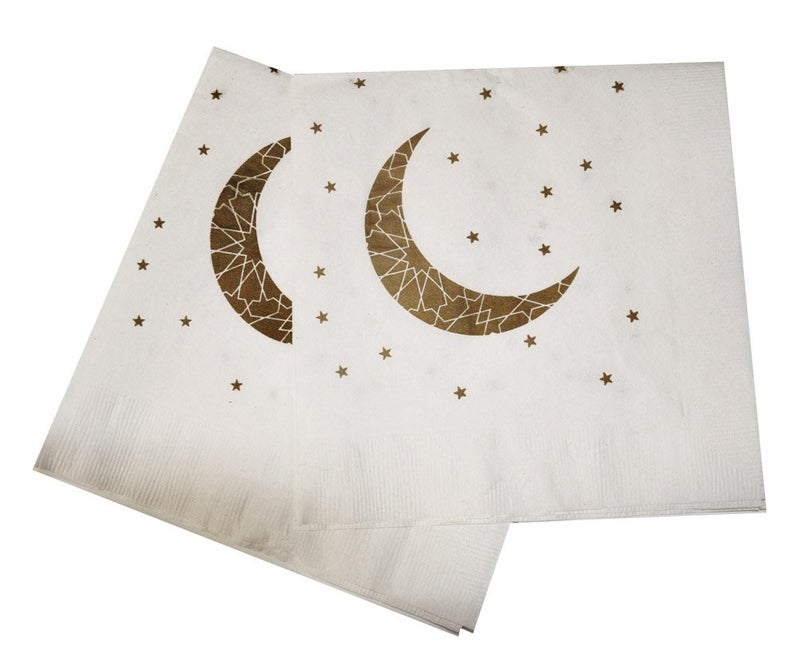 Zaffron Shop مناديل حفلات هلال رمضان وعيد الزعفران (عبوة من 20) - Image 1